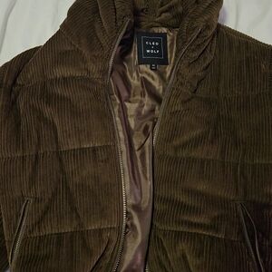 Cleo Wolf Women's Brown Corduroy Puffer Jacket